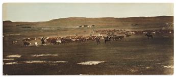 (WEST--MONTANA.) Laton A. Huffman, photographer. Group of 4 panoramic cattle ranch views.
